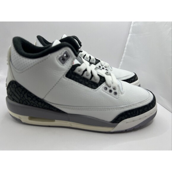 Nike Air Jordan 3 Retro (GS) Shoe Summit White Cement Gray DM0967-106 Size 5Y